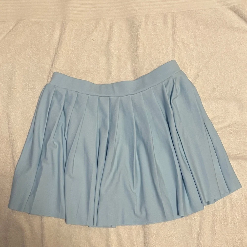 Light Blue Pleated Women's Skirt - Picture 2 of 2